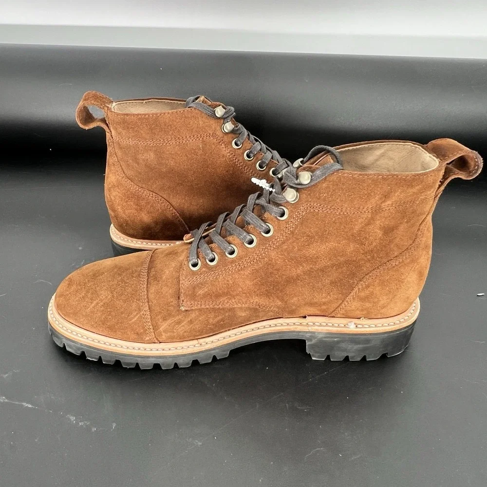 Taylor Stitch‎ Men's Size 9 The Moto Boot Snuff Brown Suede Lace Up Boots
